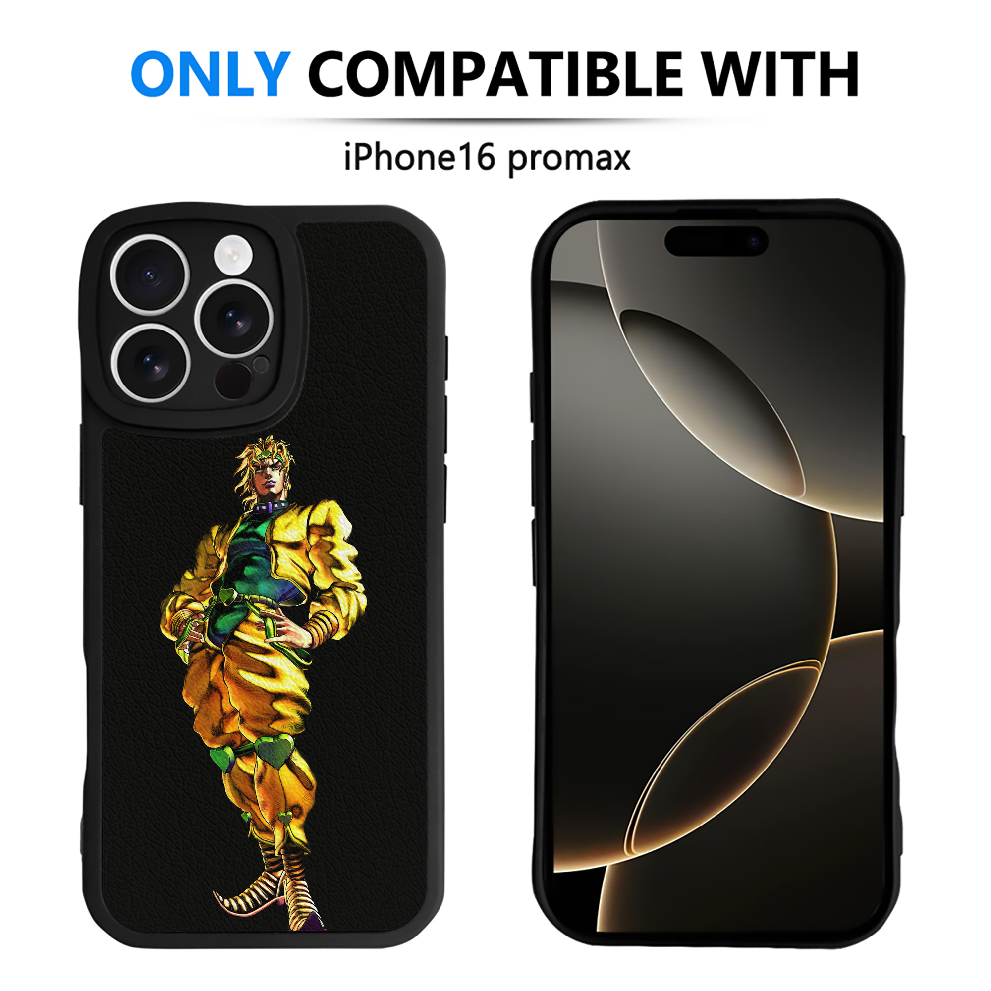 （画像用） ジョジョの奇妙な冒険 ディオ?ブランドー JoJo's Bizarre Adventure Dio Brando 【iPhone 16シリーズ対応】シリコンスマホケース（レザー調） 材質：シリコン